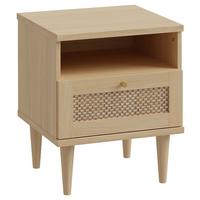 NOČNÍ STOLEK CALASETTA - barvy dubu/barvy zlata, Natur, kov/dřevo (45,4/54,4/41,4cm)