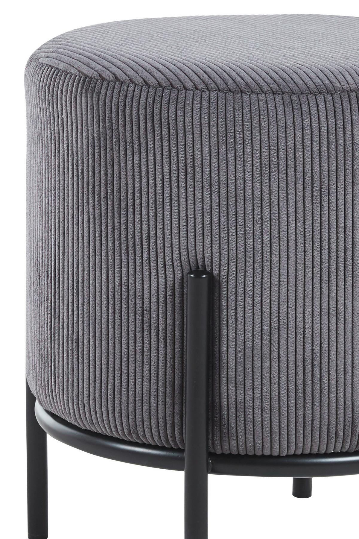 Hocker Grau, Schwarz B: 35 cm - Schwarz/Grau, MODERN, Textil (35/38/35cm) - Livetastic