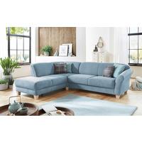 Ecksofa Gotland hellblau mit Bettkasten, 212x257 cm - Naturfarben/Hellblau, KONVENTIONELL, Textil (212/257cm) - Sit & More