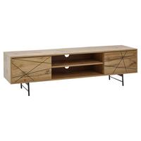 Hnědá komoda š: 163 cm - černá/hnědá, Moderní, kov/kompozitní dřevo (160/45/40cm) - MID.YOU