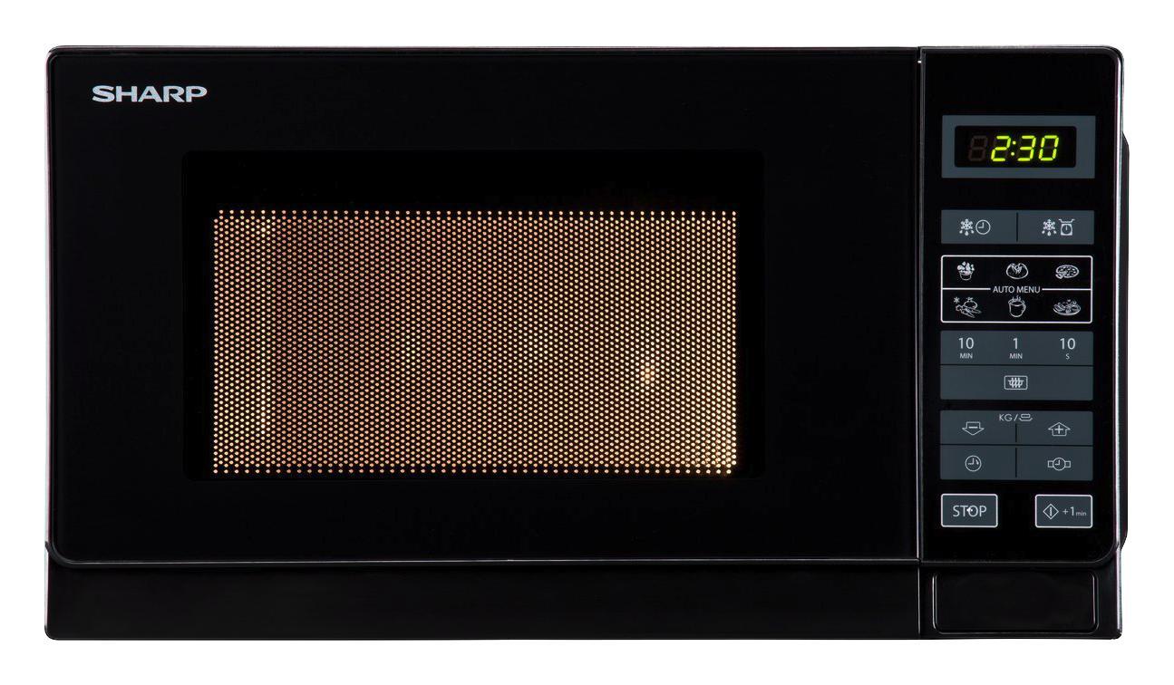 Mikrowelle Solo R-242bkw - Schwarz, MODERN, Glas/Kunststoff (44/26/36cm) - Sharp