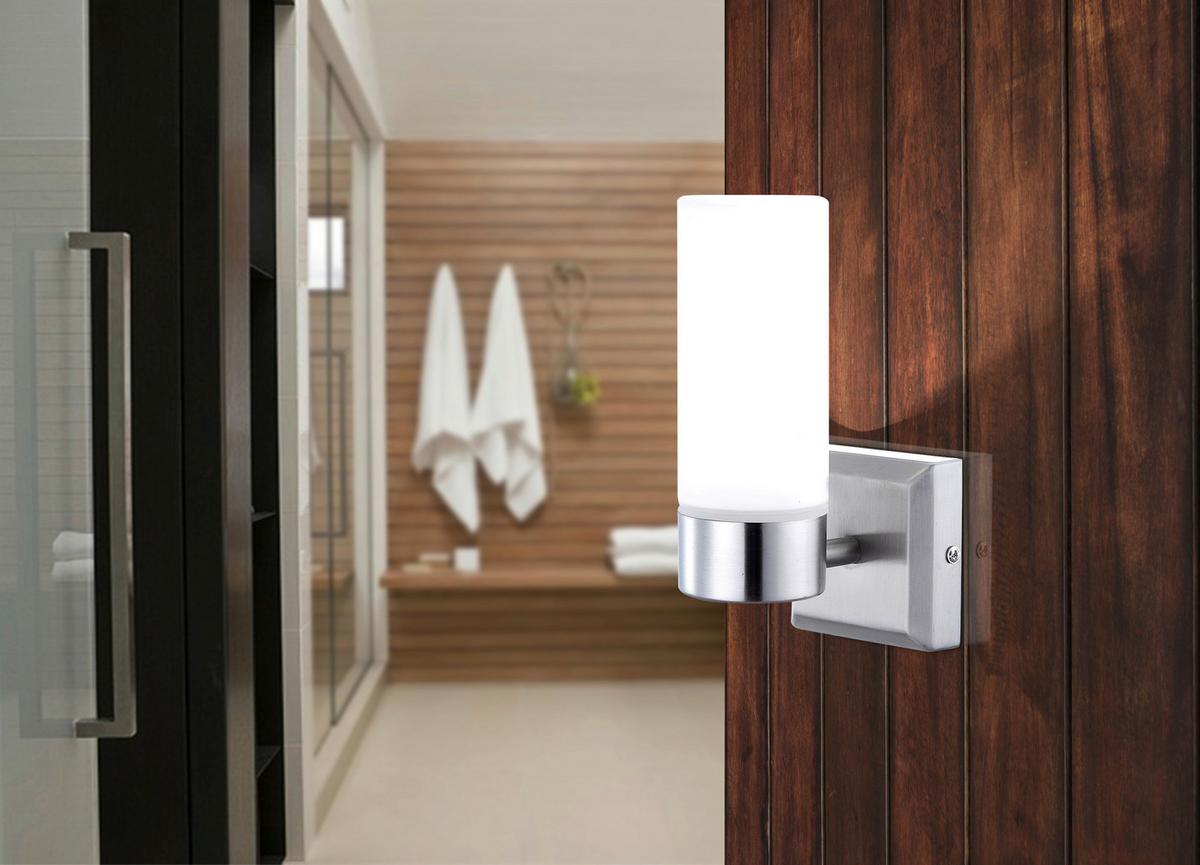 Wandleuchte Space 1-flammig Mit Opalglas-Schirm - Opal, Basics, Glas/Metall (8/11/18,5cm) - Globo