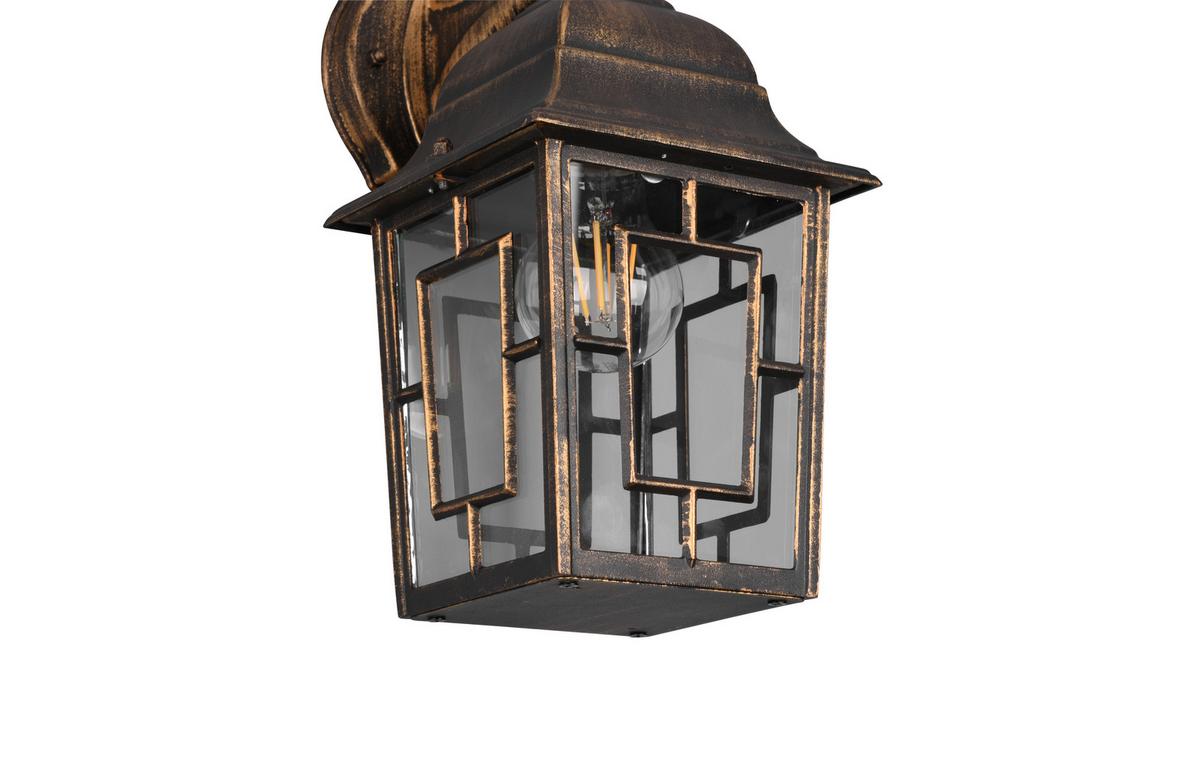 Außenwandleuchte 205967128 Volturno - Klar/Rostfarben, KONVENTIONELL, Glas/Metall (15/19,5/30cm) - Trio Leuchten