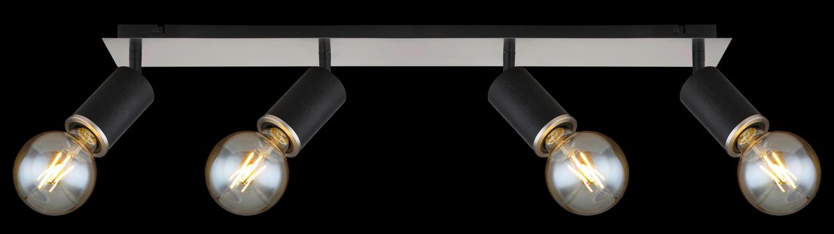 Strahler 54032-4b 4-flammig Verstellbar L: 80 Cm - Schwarz, Basics, Holz/Metall (80/10/18cm) - Globo