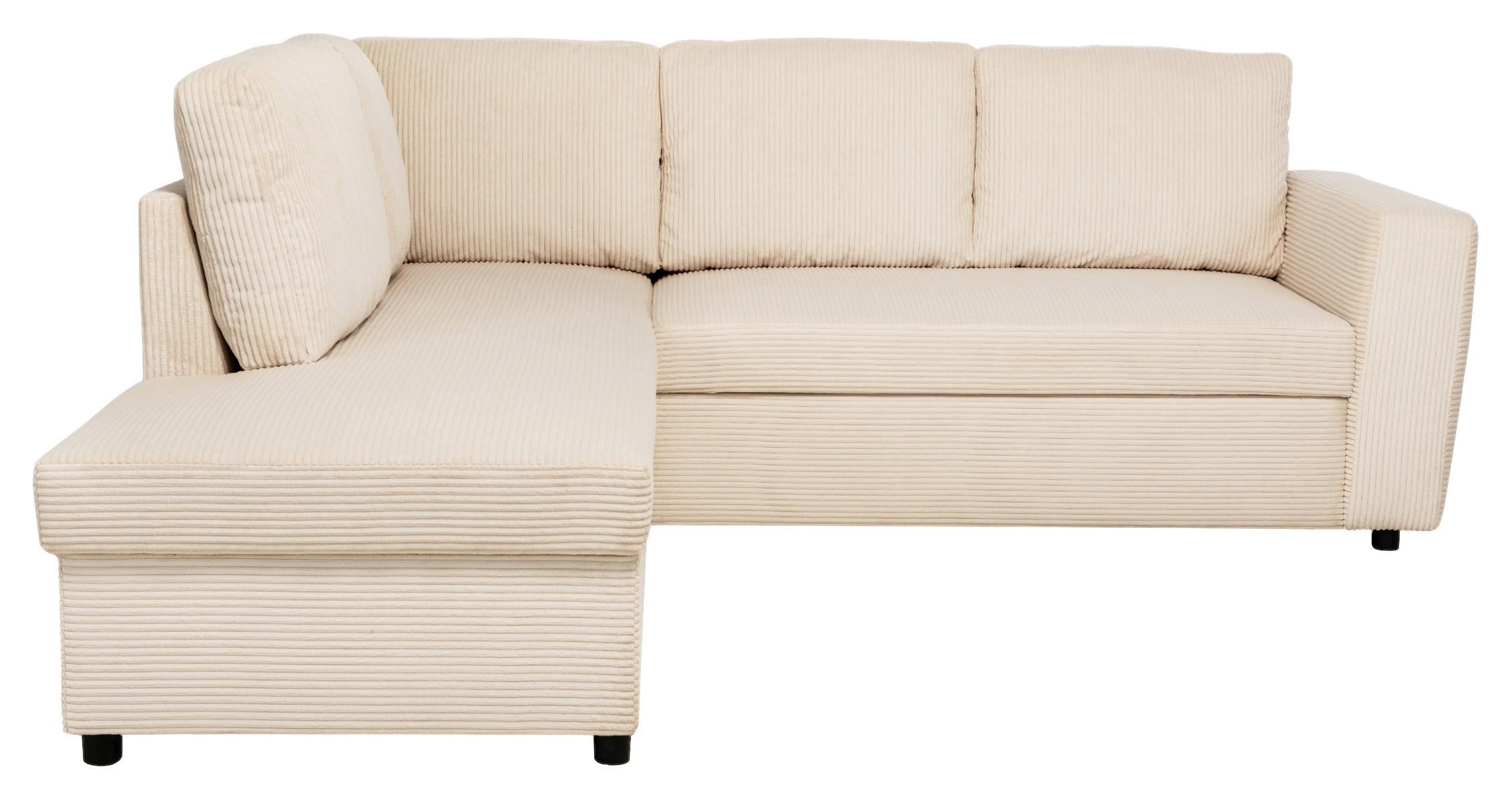 Ecksofa mit Schlaffunktion Toulouse perlmutt, 206x224cm - Perlmutt/Schwarz, Trend, Holz/Textil (206/224cm)