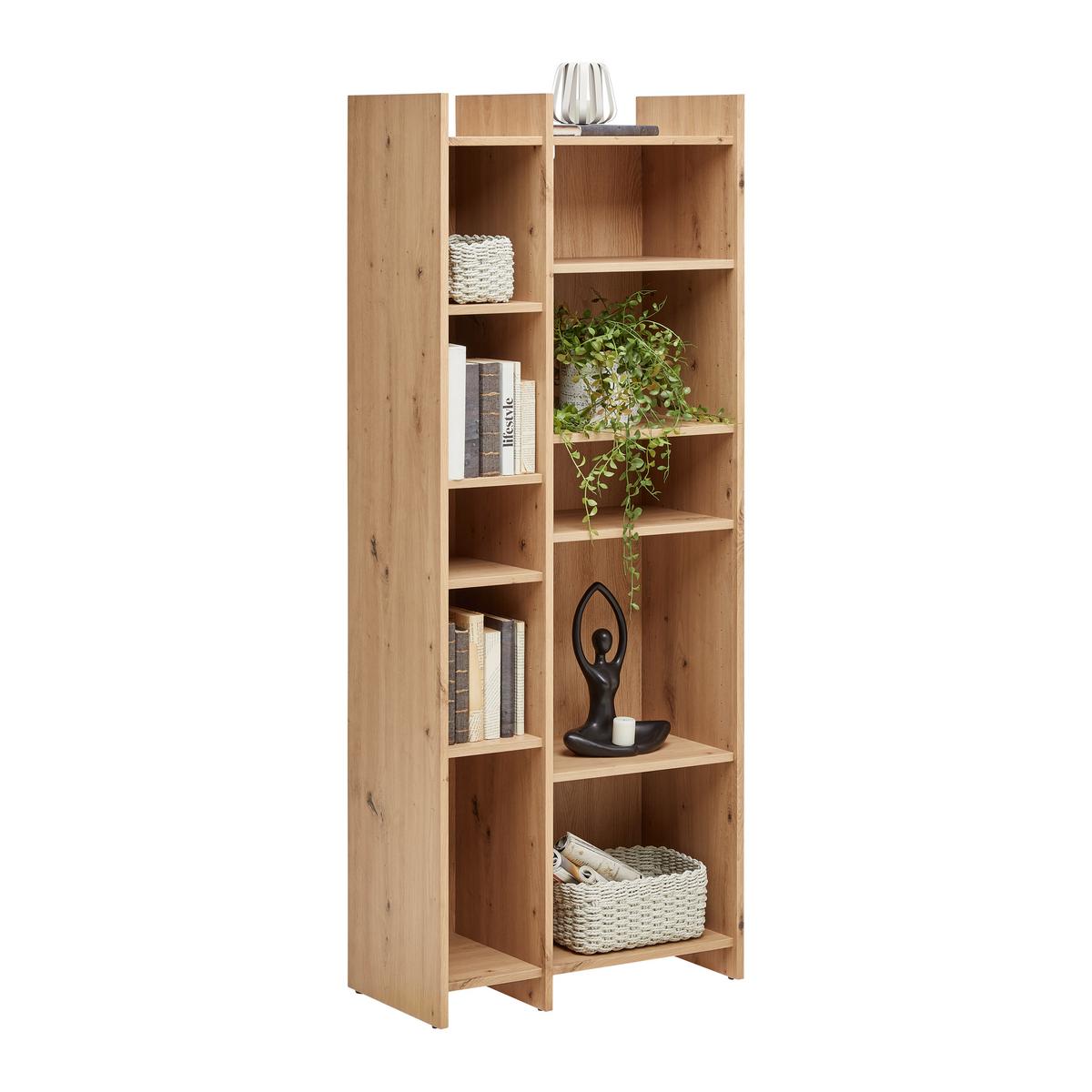 REGÁL BENNY -EXKLUSIV- - černá/dub artisan, Moderní, kompozitní dřevo/plast (60/156/32cm) - Mömax
