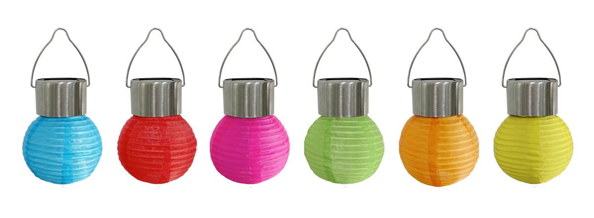 Szolárlámpa Merina - sárga/rózsaszín, Basics, műanyag/textil (7/13cm) - Ondega