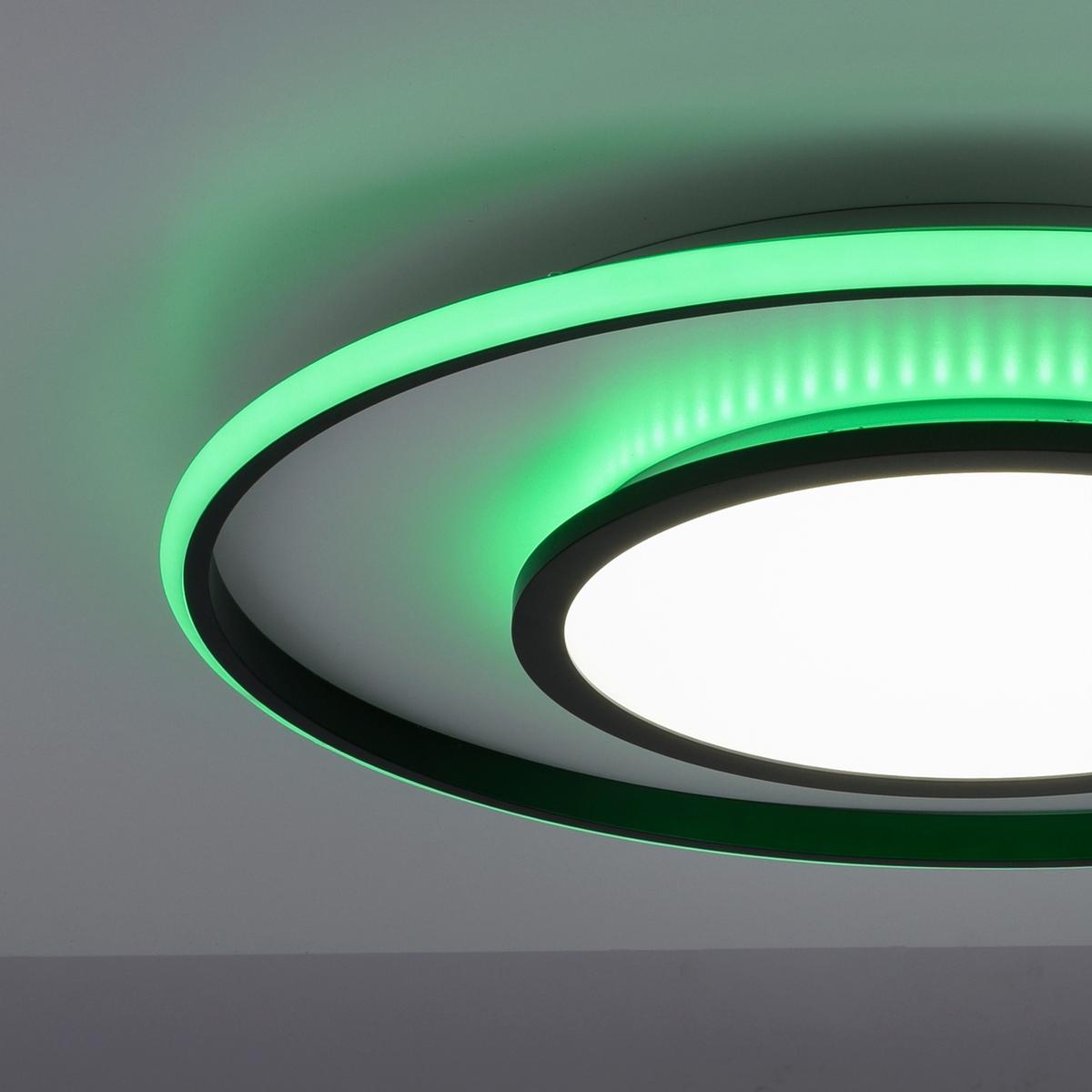 LED-Deckenleuchte Arenda Ø 60 cm dimmbar mit Farbwechsler - Schwarz, Design, Kunststoff/Metall (60/10cm)