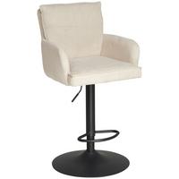 Barhocker Kai Beige Höhenverstellbar Mit Lehne - Beige/Schwarz, KONVENTIONELL, Textil/Metall (57/100-121/57cm) - MID.YOU