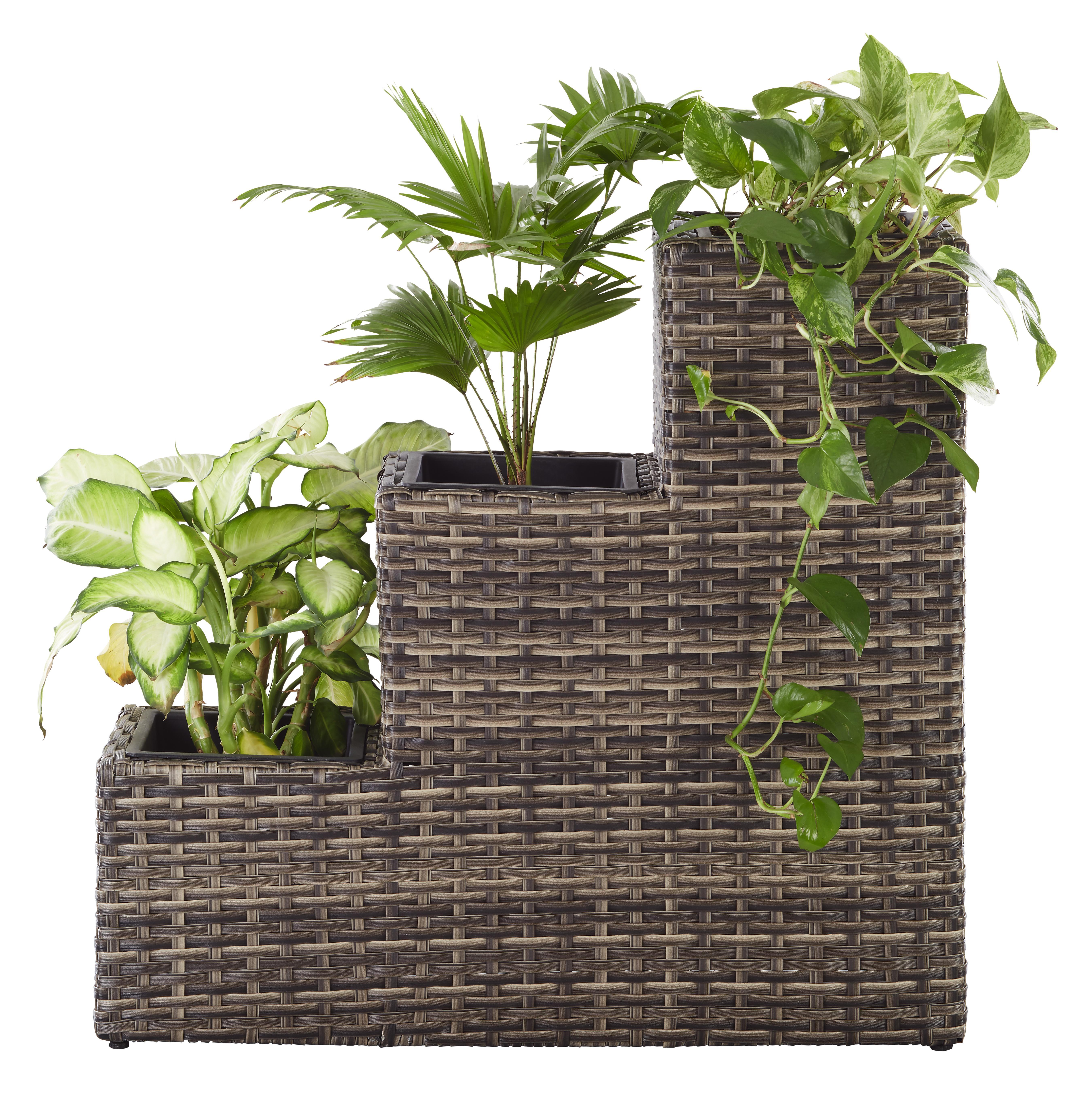 Obal Na Květináč Anna - šedá, kov/umělá hmota (90/30-57-85/30cm) - Mömax modern living