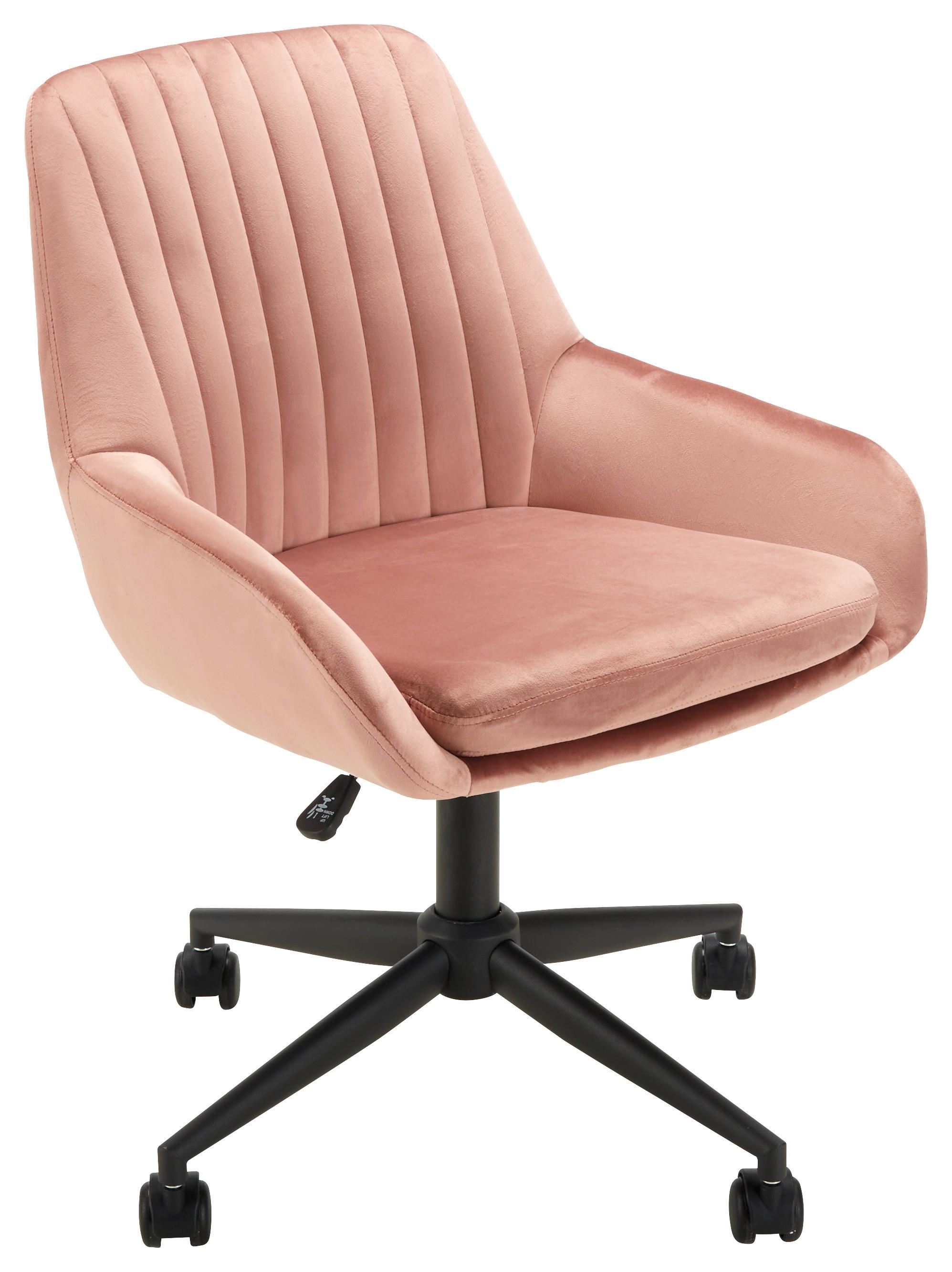 Kancelářská židle CHILLY - růžová/černá, Moderní, kov/textil (60/82,5-92/60cm) - Mömax