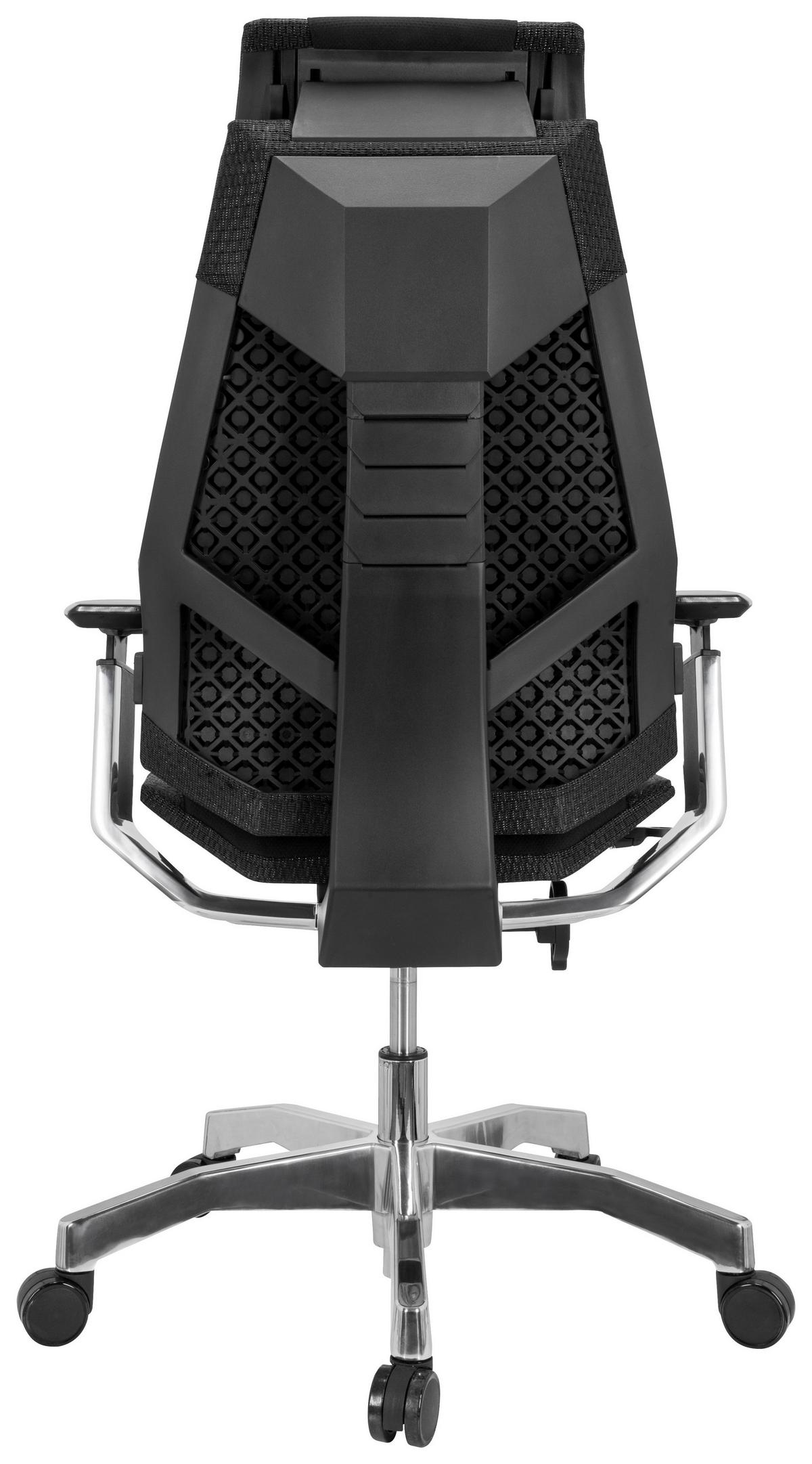 Drehstuhl Gendia Pro Schwarz Bis 120 Kg - Silberfarben/Schwarz, Basics, Kunststoff/Textil (57/119/46cm) - MID.YOU