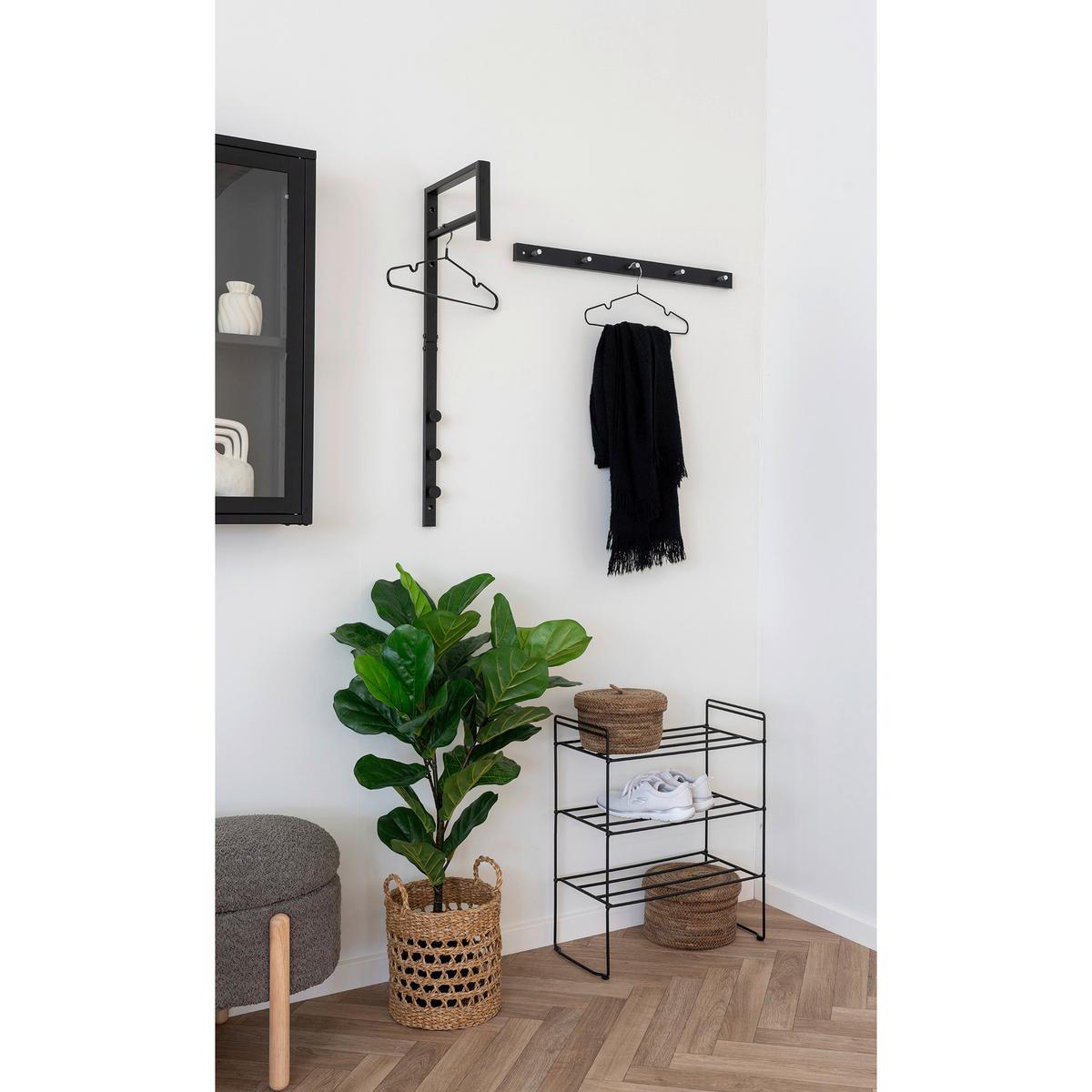 Hakenleiste Padova Schwarz Chrom B: 70 cm - Chromfarben/Schwarz, Basics, Holz/Metall (70/5/2cm) - MID.YOU