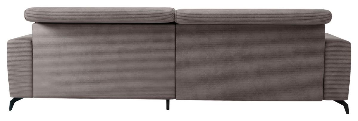 Ecksofa Bolero taupe mit Kopfteilverstellung 290x178 cm - Taupe/Schwarz, KONVENTIONELL, Textil (290/178cm) - Sit & More