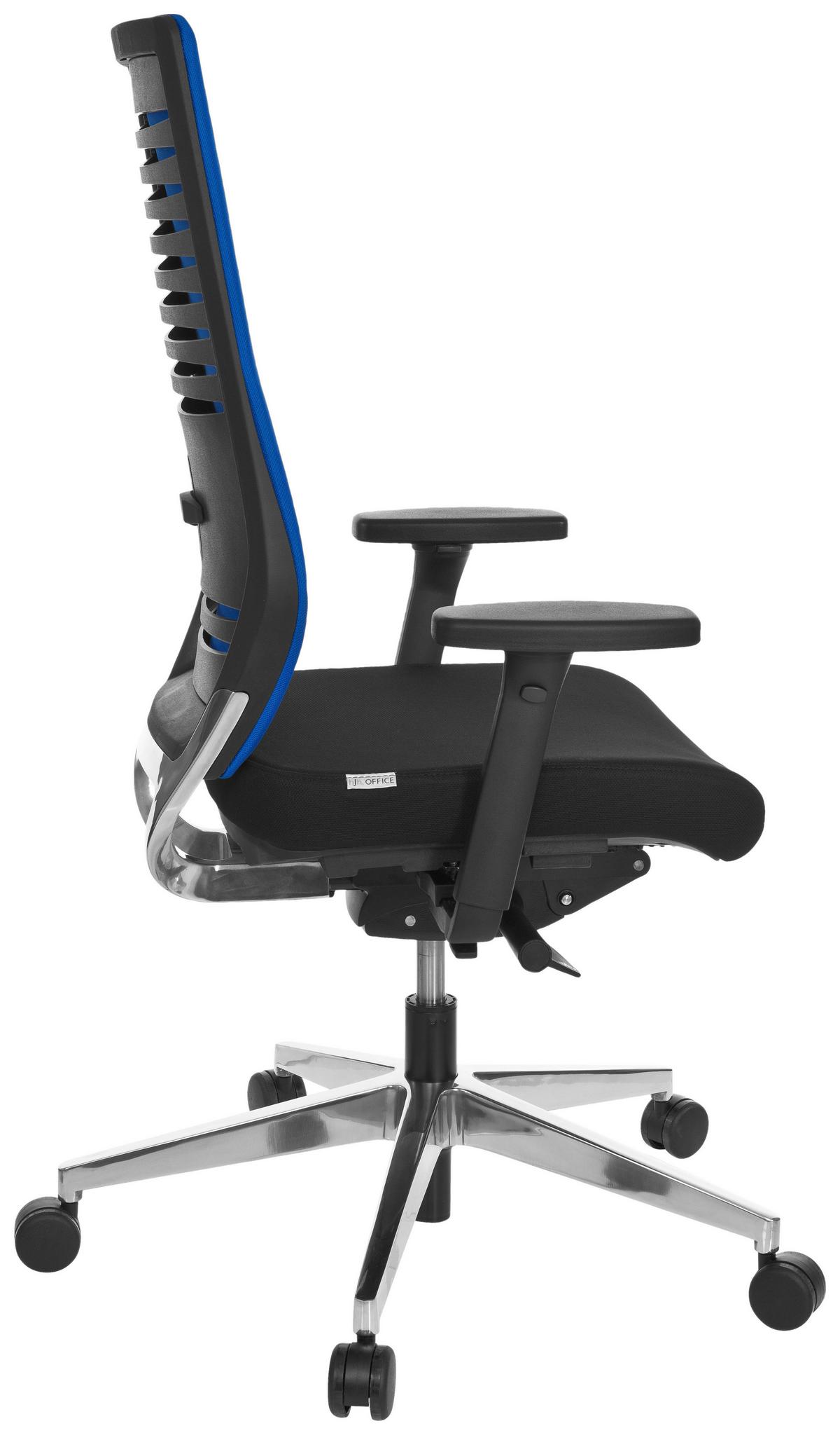 Drehstuhl Pro-Tec 700 Blau/Schwarz - Chromfarben/Blau, MODERN, Kunststoff/Textil (60/123/53cm) - MID.YOU
