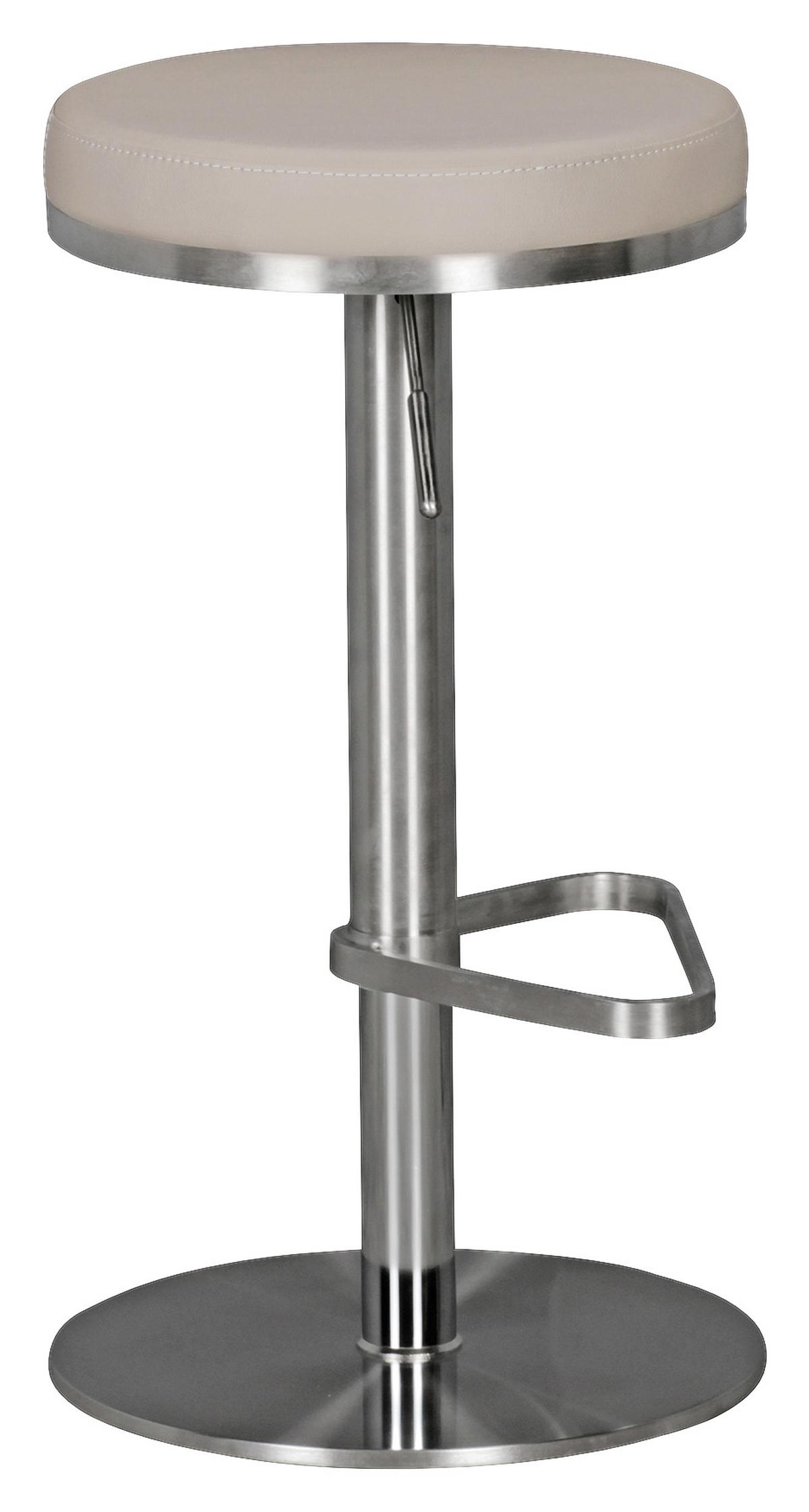 Barhocker höhenverstellbar und 360° drehbar Taupe - Taupe/Silberfarben, MODERN, Textil/Metall (38/57/38cm) - MID.YOU