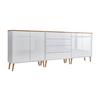 Sideboard Mailand5b:237cm Weiß/eiche - Weiß Hochglanz/Eiche Artisan, MODERN, Holzwerkstoff (237/86/33cm) - MID.YOU
