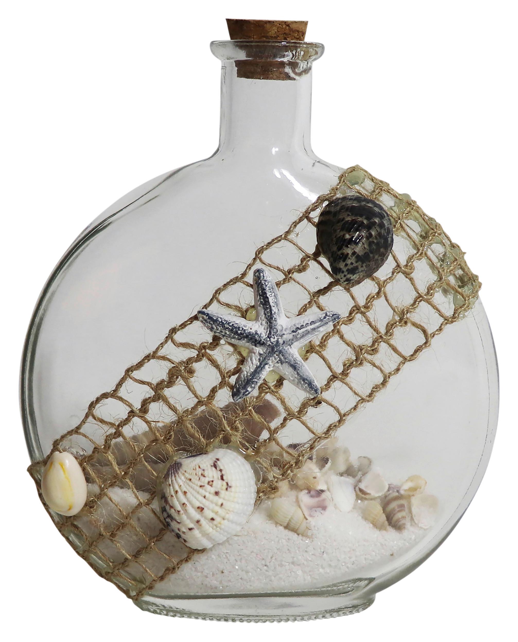 Dekofigur Flasche H: 16,5 cm aus Glas für Indoor - Naturfarben, Basics, Glas/Naturmaterialien (13/16,5/5,5cm)