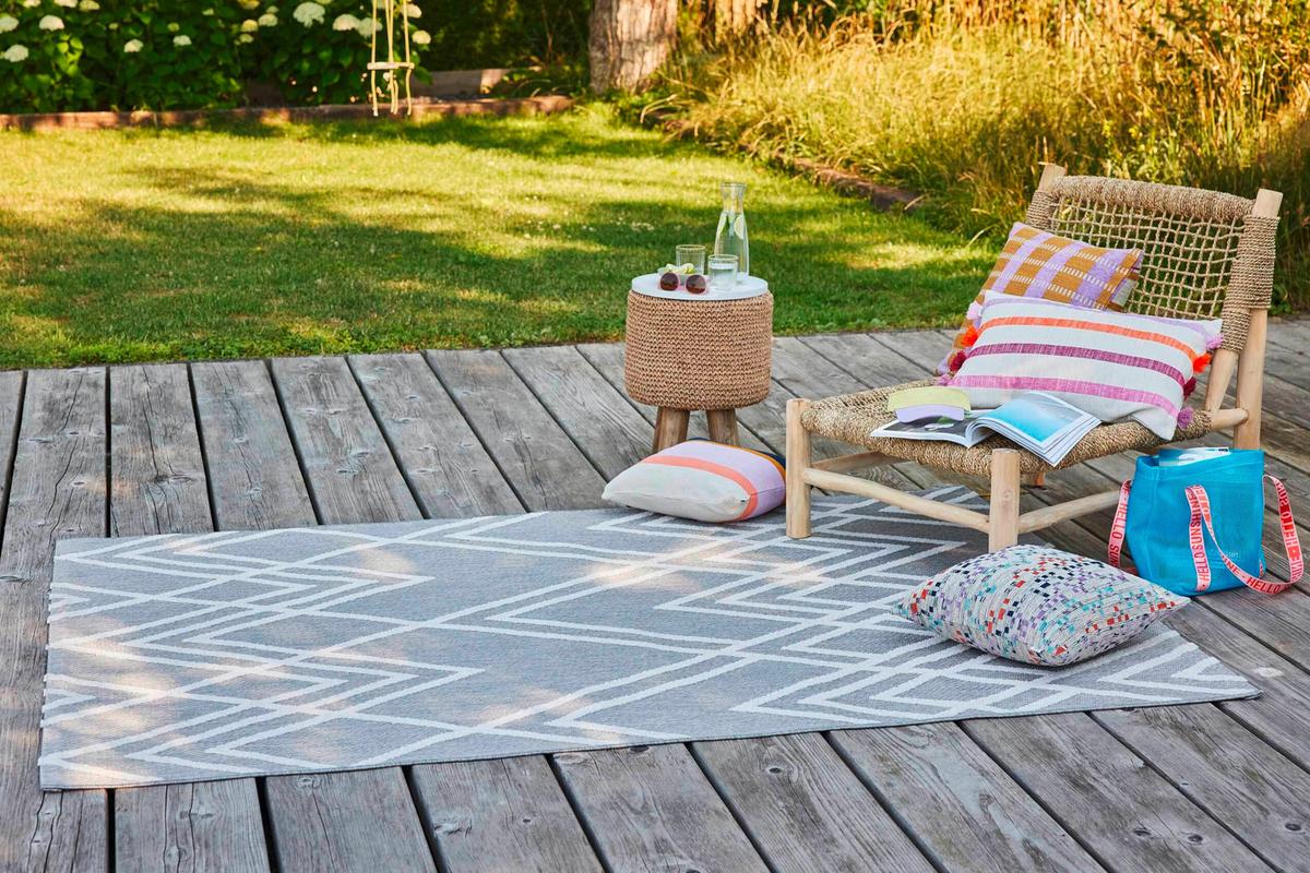 Outdoorteppich Creme/weiß, Bxl: Ca.133x200cm - Creme/Weiß, Design, Textil (133/200cm) - Esprit