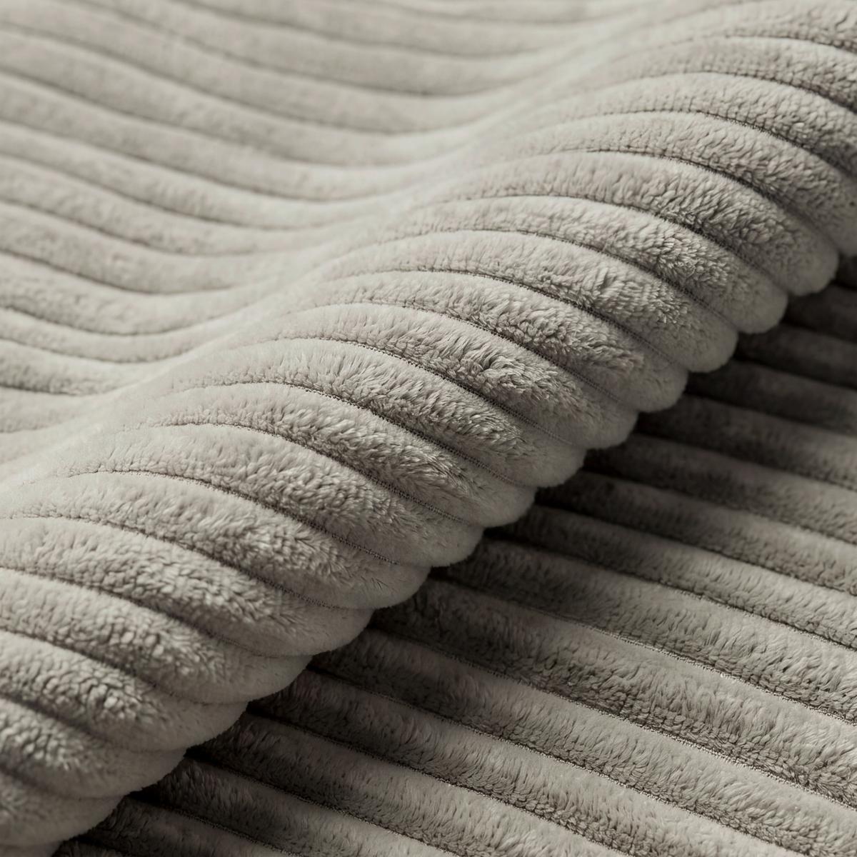 Velká pohovka ELEONORA, sv.šedý manšestr, max. 360 kg - černá/světle šedá, Moderní, dřevo/textil (250/97/168cm) - Bessagi Home