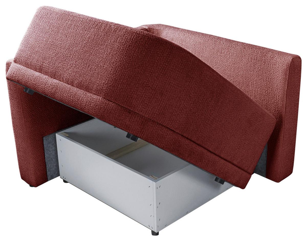 Sofa Zuri Rot/Creme, B: 110cm - Rot/Creme, Trend, Textil (110/75/115cm) - Livetastic