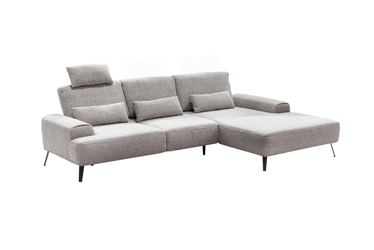 Ecksofa Astoria Beige S: 305x178 cm - Beige/Schwarz, Design, Textil (305/178cm) - Livetastic