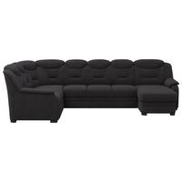 Wohnlandschaft Marcus Schwarz inkl. Bettkasten - Schwarz, Basics, Textil (211/330/162cm) - MID.YOU