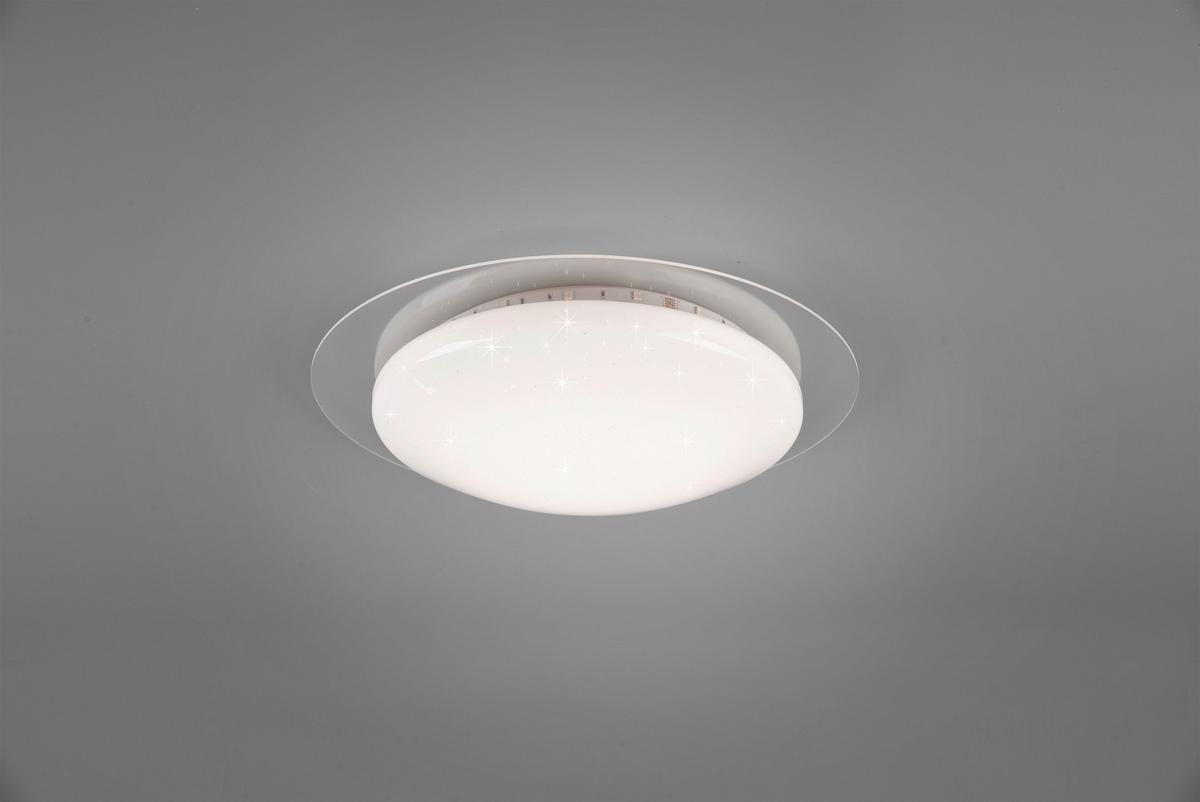 Led-deckenleuchte Ø 35 Cm Mit Sternenhimmel - Klar/Weiß, Basics, Kunststoff (35/8,7cm)