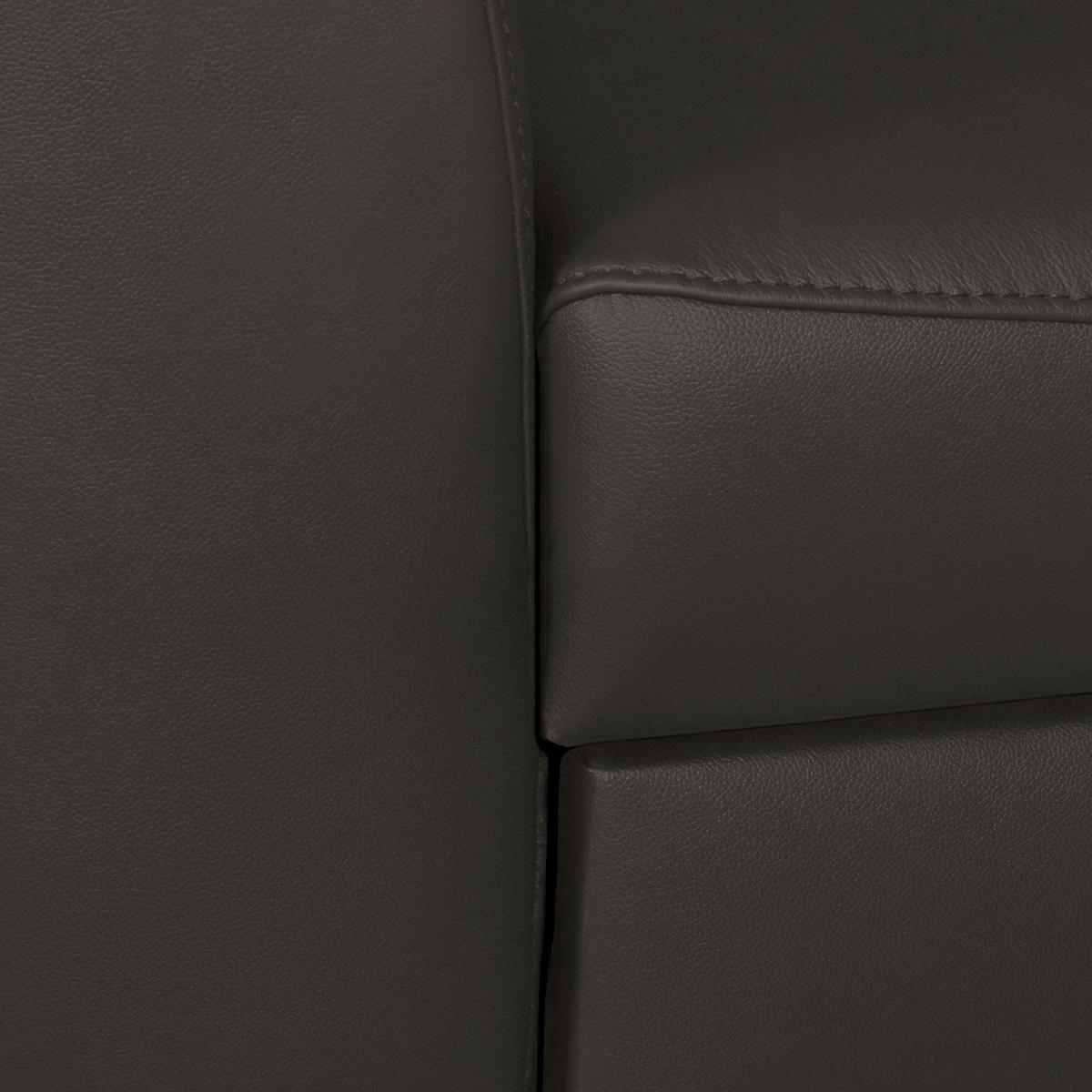 Ecksofa Santos Dunkelbraun S: 241 cm - Chromfarben/Dunkelbraun, Design, Leder/Textil (241/168cm) - Livetastic
