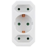 Mehrfachsteckdose 3-Fach Weiß mit Kinderschutz - Weiß, KONVENTIONELL, Kunststoff (9,2/4,8/7,5cm) - Ondega