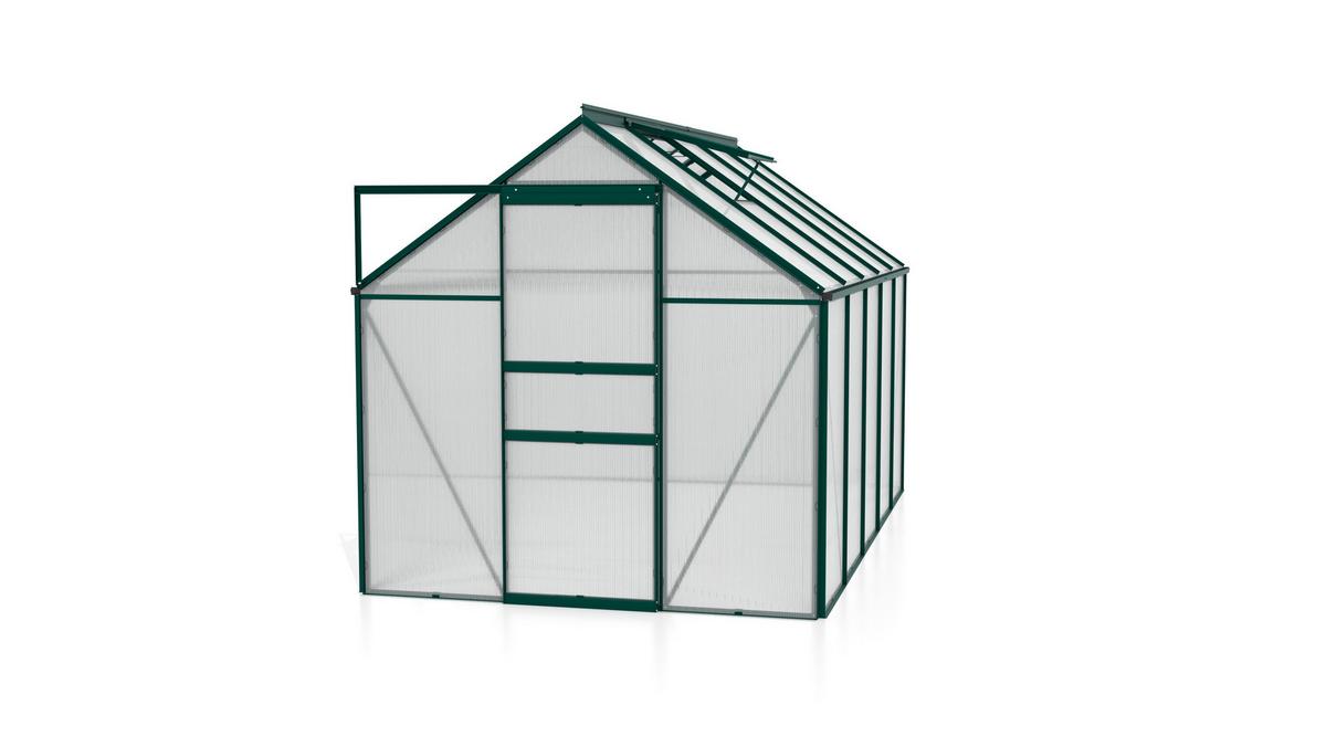 Gewächshausbausatz Comet 6200 6,2 M2 Metall/Kunststoff - Smaragdgrün, Basics, Kunststoff/Metall (321/195/197cm)