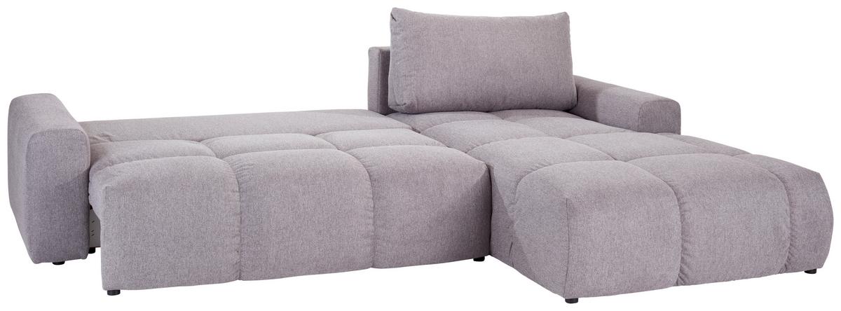 Ecksofa mit Schlaffunktion + Bettkasten Atlantic Grau - Schwarz/Grau, Design, Textil (305/214cm) - Luca Bessoni