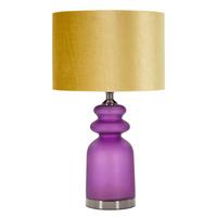 Tischleuchte Milva Two Lila, Gelb B: 32,5 cm - Gelb/Lila, Basics, Glas/Textil (32.5/57.5/32.5cm)