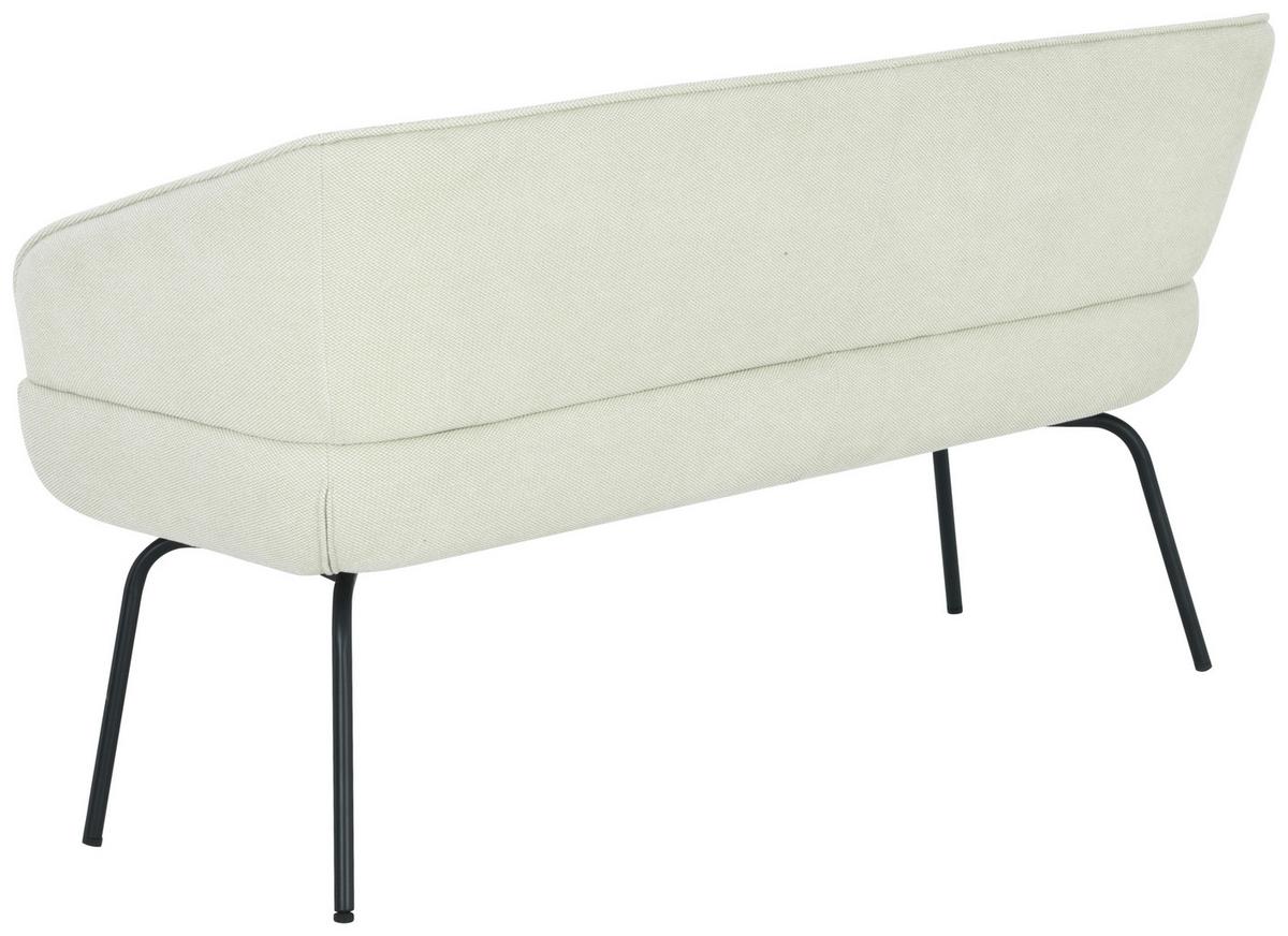 Sitzbank Serena Leinenoptik Beige, B: 160 Cm - Beige/Schwarz, KONVENTIONELL, Holz/Textil (160/87/62cm)