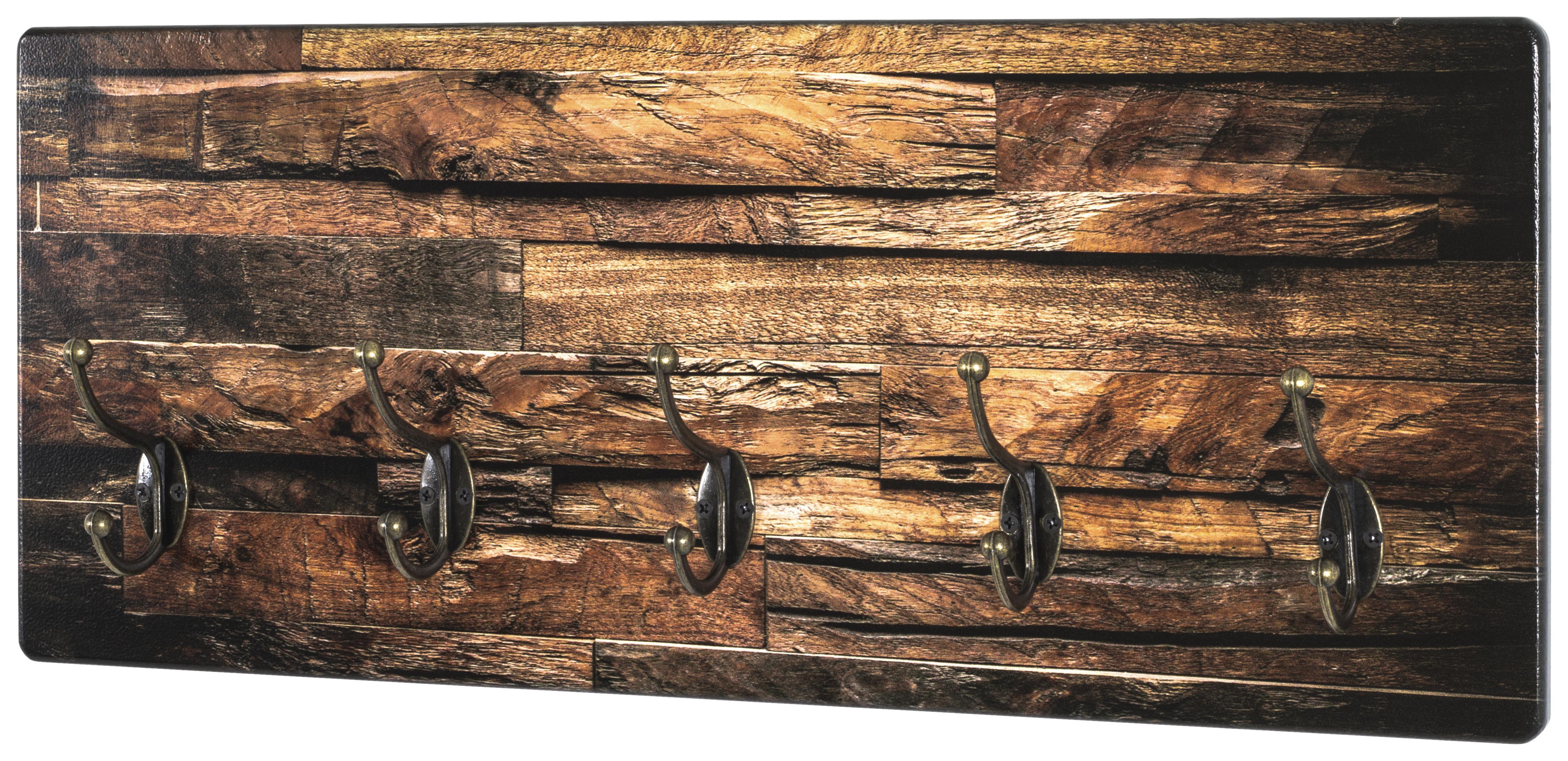 Hakenleiste Kilian 18888 - Schwarz/Naturfarben, MODERN, Holzwerkstoff (60/25/5cm)