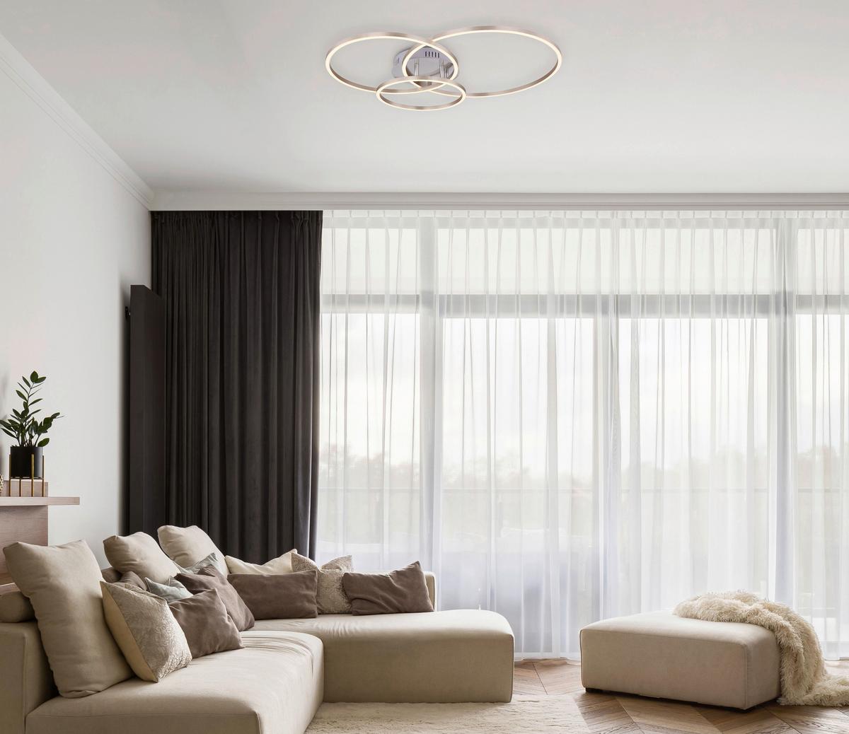 Led Mennyezeti Lámpa 67220-40r  Munni - opál/nikkelszínű, Design, műanyag/fém (68/55/10cm) - Globo