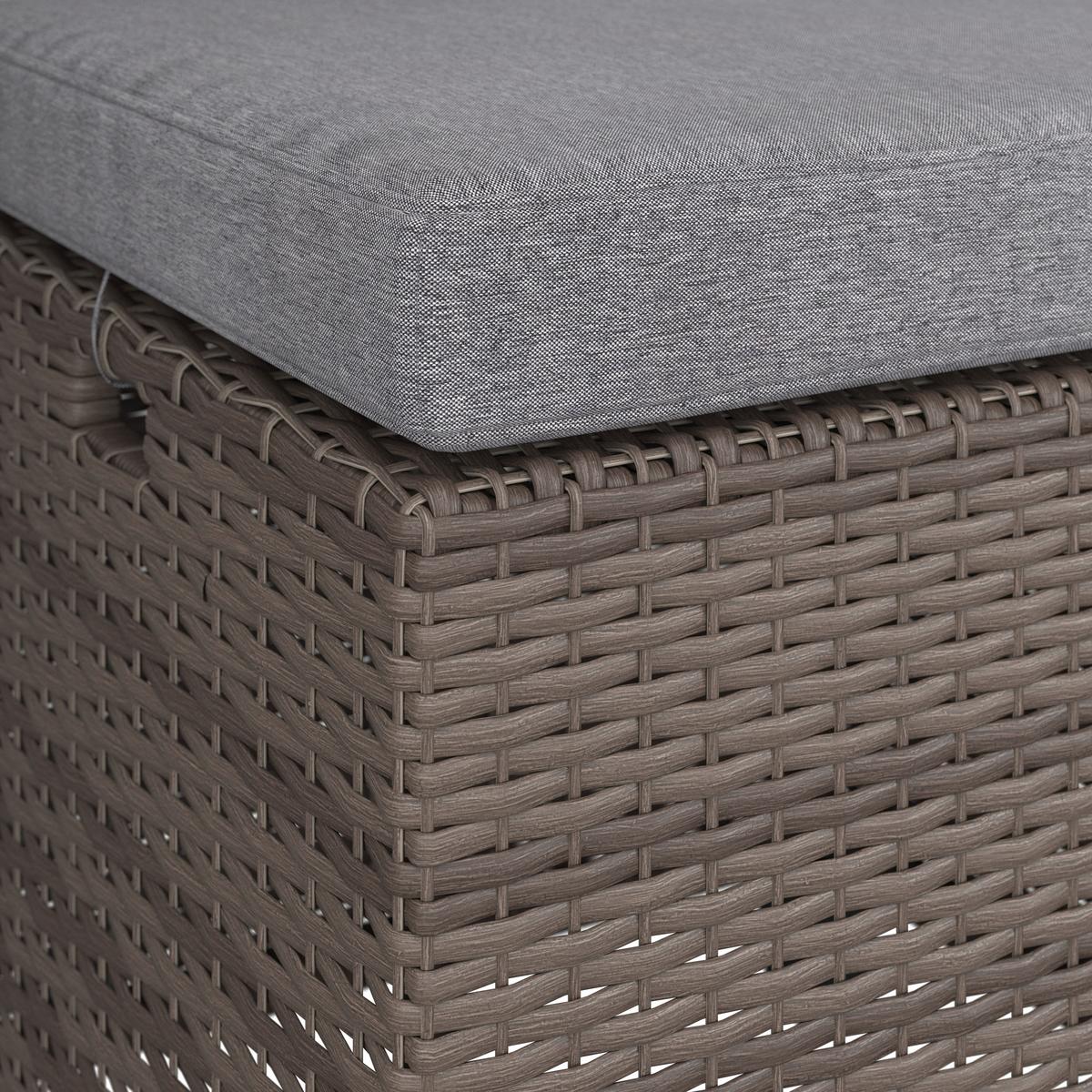 Loungegarnitur 5-Tlg. Porto aus Kunststoff mit Kissen - Grau, MODERN, Kunststoff/Textil (232/175cm) - Beldano