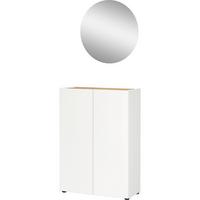 Garderobe Alviano Weiß/Eiche Dekor 3-Teilig - Eichefarben/Weiß, Design, Glas/Holzwerkstoff (74/200/33cm) - Germania