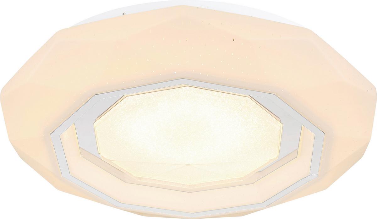 Led-deckenleuchte Sarah Ø 40 Cm Dimmbar+fernbedienung - Chromfarben/Weiß, MODERN, Kunststoff/Metall (40/8,5cm) - Luca Bessoni