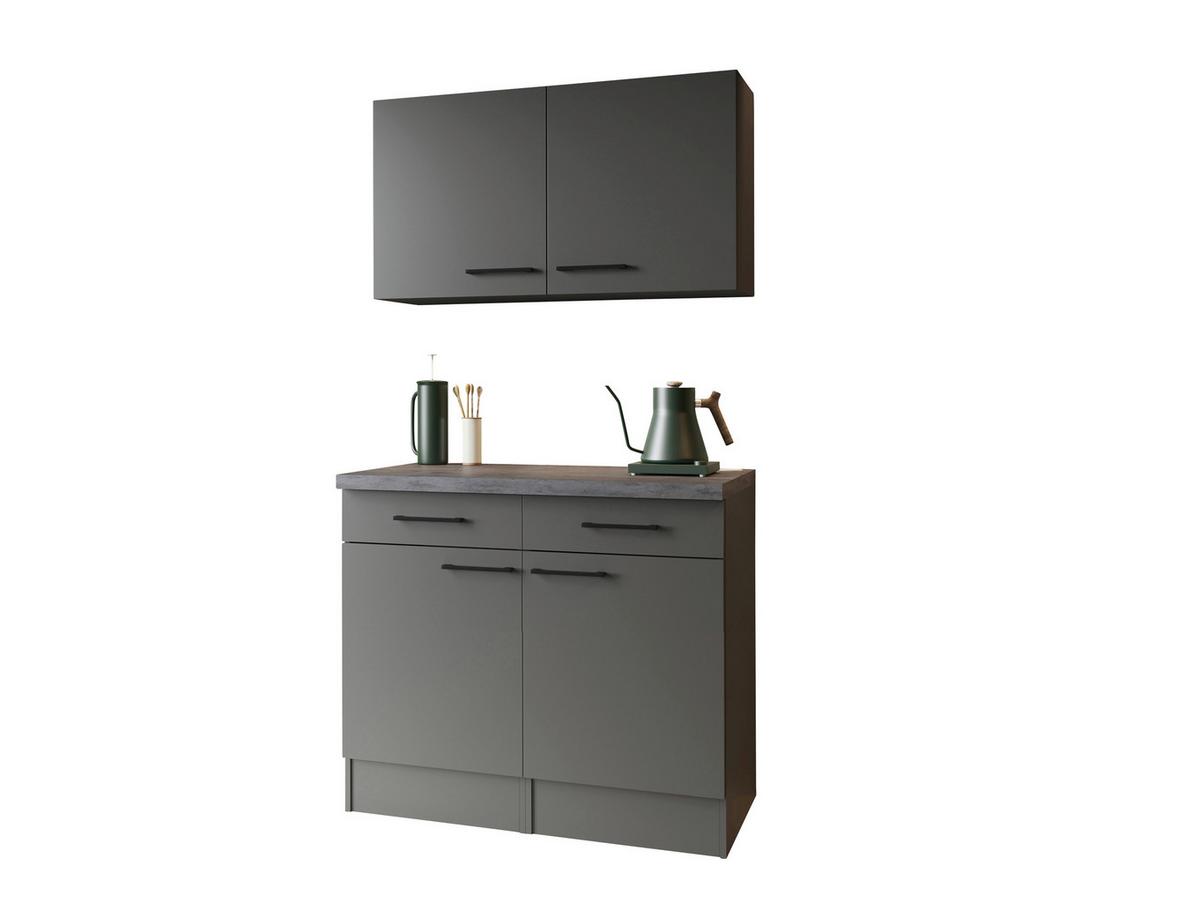 BUFFET Oliver, Grau B: 100 cm - Eiche Artisan/Grau, Trend, Holzwerkstoff (100/200/60cm) - Respekta