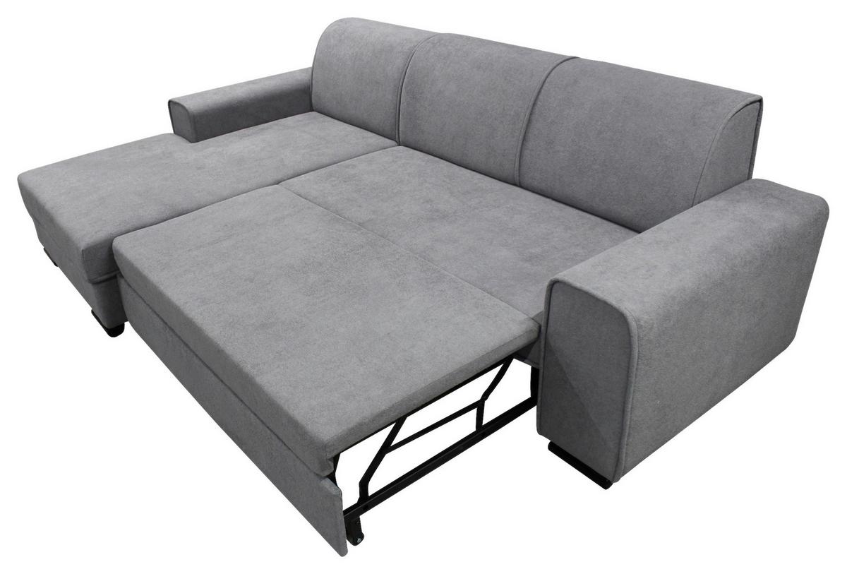 Ecksofa Classic Grau 175x270 cm - Schwarz/Grau, Design, Textil (175/270cm) - MID.YOU
