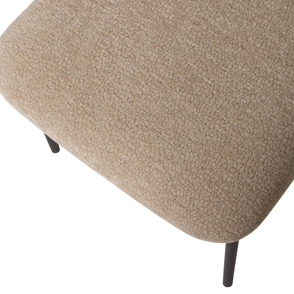 Stuhl-Set Klejd Naturfarben B: 47cm - Schwarz/Naturfarben, MODERN, Textil/Metall (47/79/53cm) - Livetastic