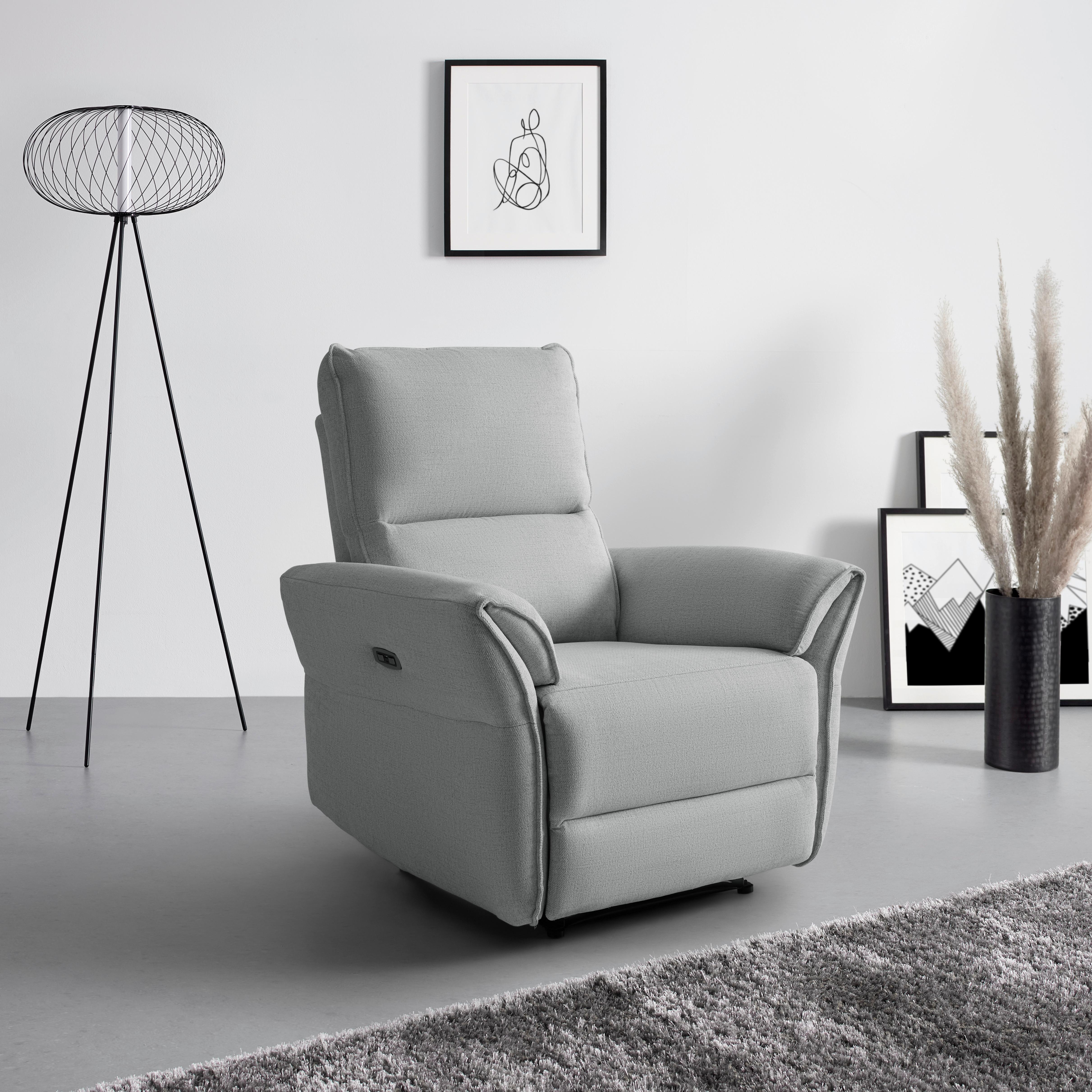Relaxačné kreslo JENSON, sivá - čierna/svetlosivá, Modern, kov/drevo (86/103/92cm) - Mömax