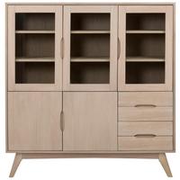 Vitrine Marte - Eichefarben, MODERN, Glas/Holz (140/148/40cm) - MID.YOU