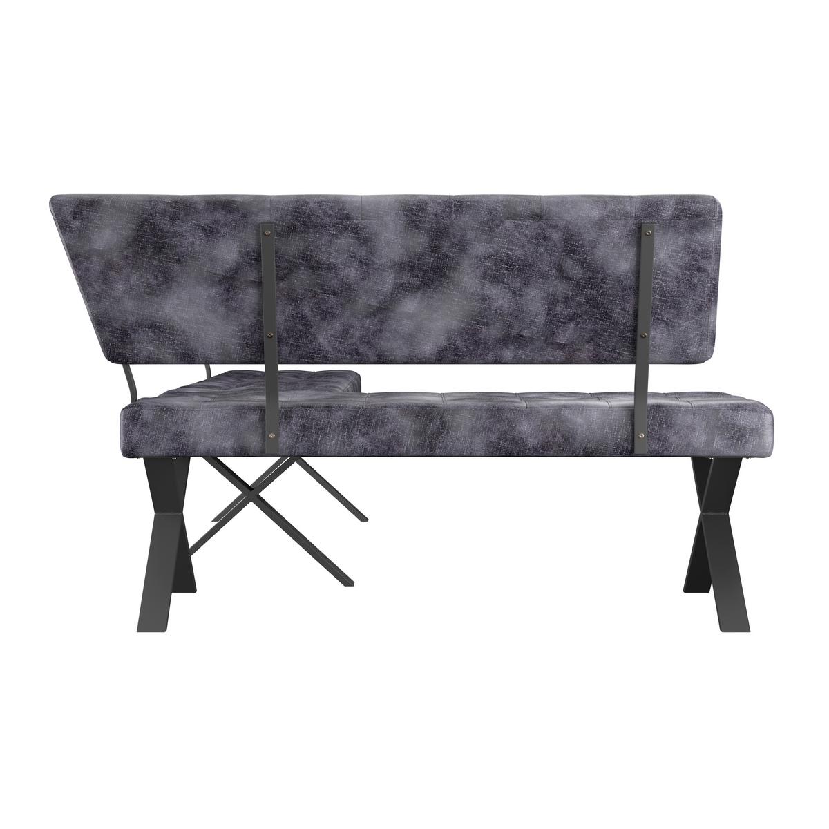 Eckbank Anthrazit Webstoff Donna Re 150x200 Cm - Anthrazit/Schwarz, MODERN, Textil/Metall (150/200cm)