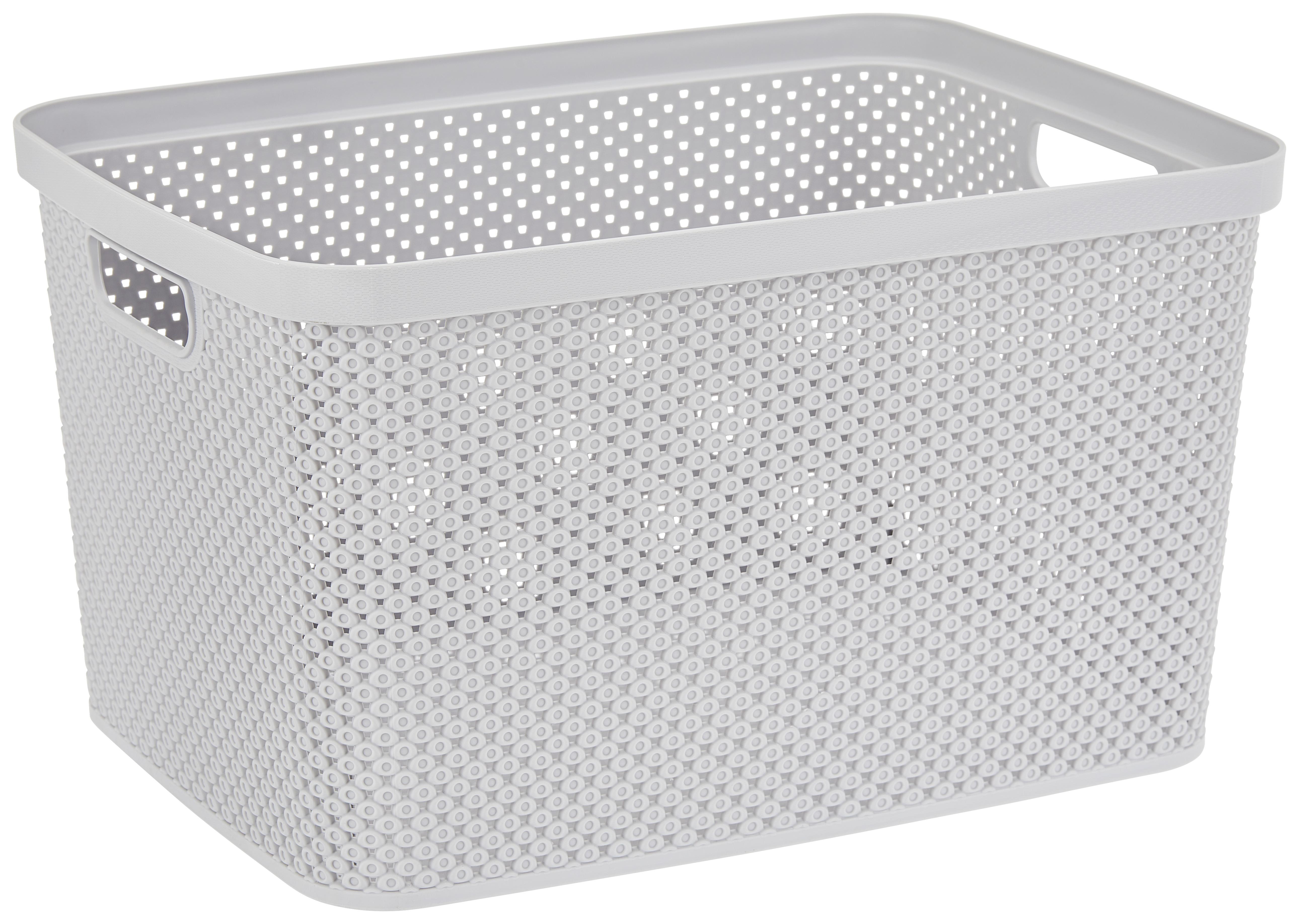 Aufbewahrungskorb Diamond 38,5x28 cm Kunststoff Hellgrau - Grau, Basics, Kunststoff (38,5/28/22cm) - Luca Bessoni