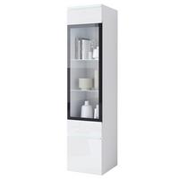VITRÍNA VERA TYP 002 - sivá/biela, Design, kompozitné drevo/plast (30/130/33cm) - P & B