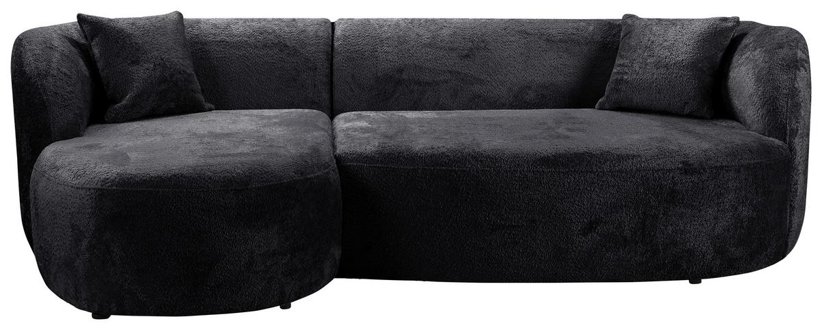Ecksofa Flick Schwarz, 143 cm - Schwarz, Design, Textil (143/264cm) - MID.YOU