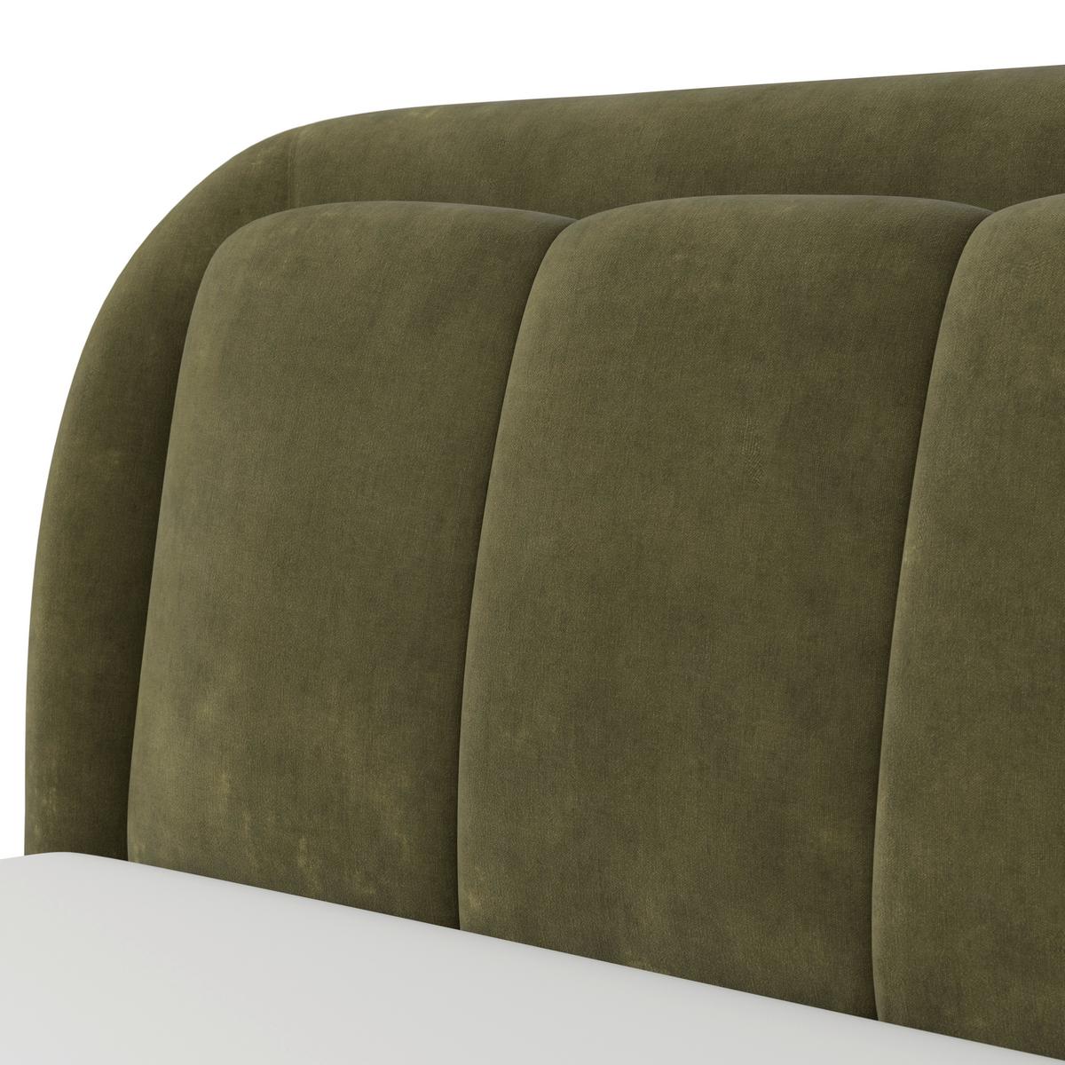 Čalúnená posteľ ANTON 180x200 cm,  tmavozelená - svetlohnedá/čierna, Modern, kov/drevo (180/200cm) - Bessagi Home