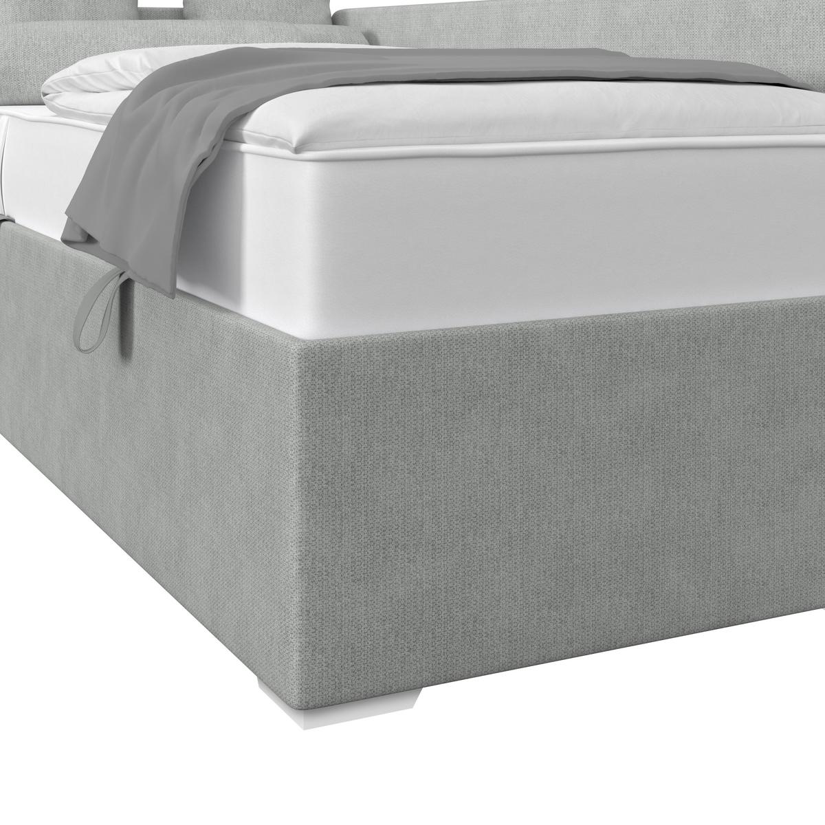 Kárpitozott Ágy Remi 90/200cm - ezüstszínű/sötétszürke, Modern, textil/fa (90/200cm)